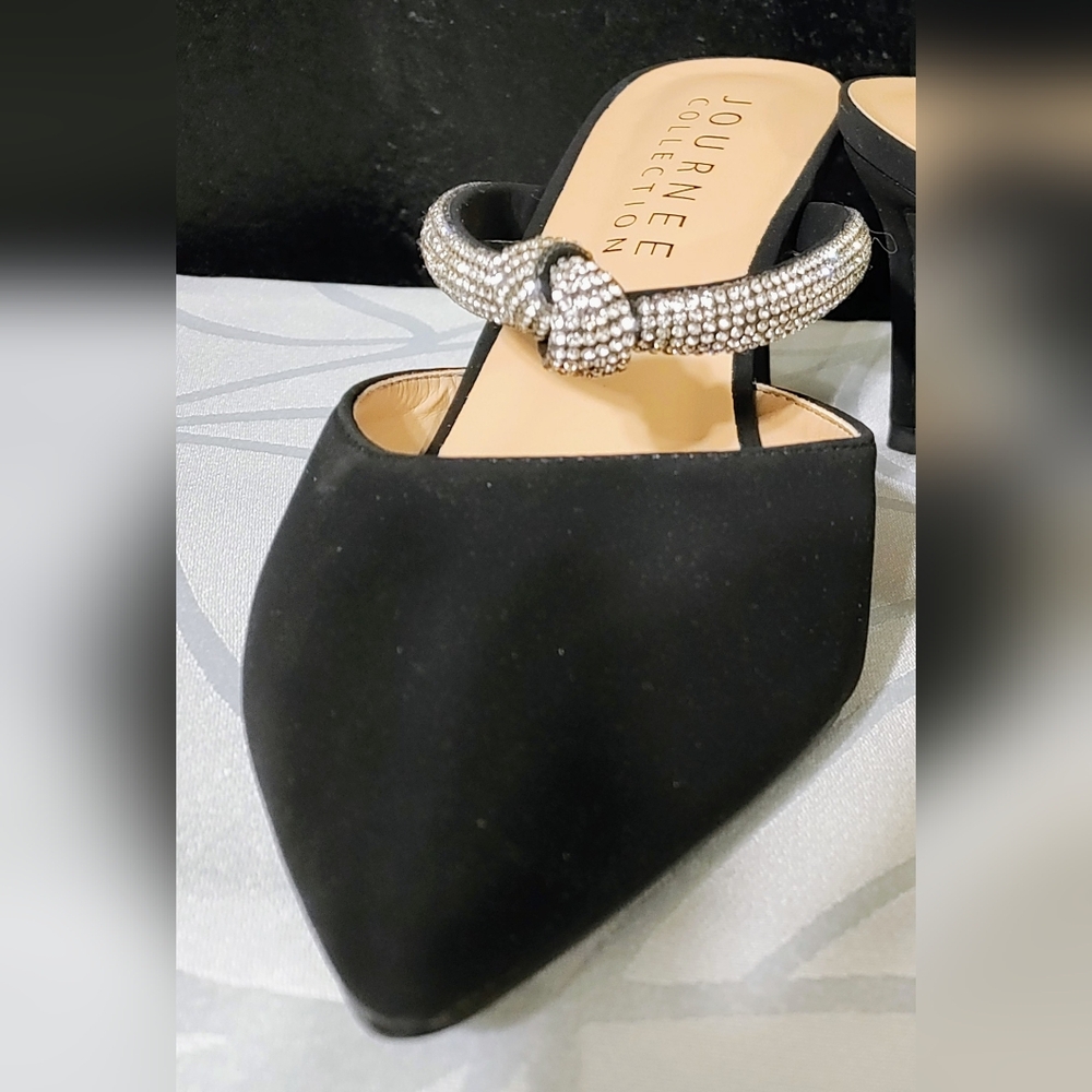 Lunna Black Mule with Rhinestone Size 7 Brand New